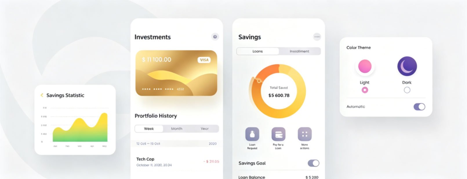 金融科技移动银行应用界面